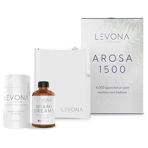 Levona Scent Arosa Diffuser - HVAC System with Smart App Control, Scent Diffuser for Whole House, Office, Hotel, & Large Spaces - Coverage 4000 sq ft - Includes Miami Dreams 500ml Essential Oil Cover