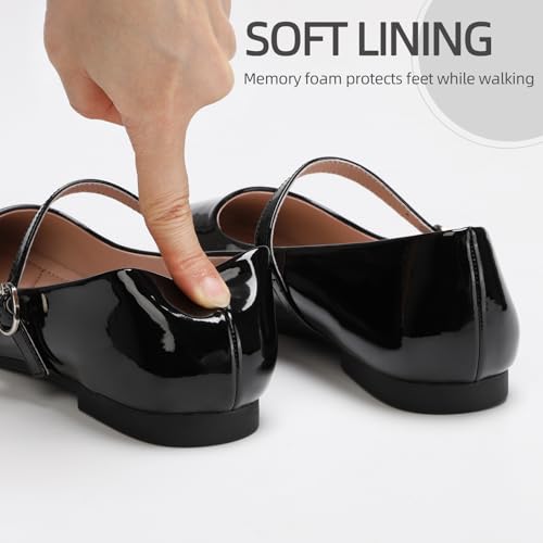 Image of Women's Mary Jane Shoes, Ballet Flats for Women, Square Toe Shoes for Women