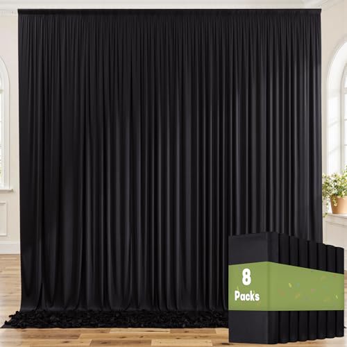 40ft x 8ft Wrinkle Free Backdrop Curtains (8 Panels) for Parties