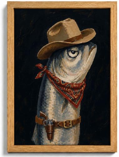 Wood Framed Cowboy Sardine Wall Art