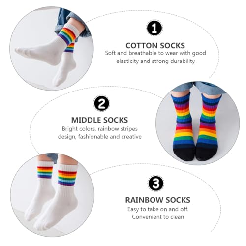 Calcetines de algodón para niños pack de 3 pares cómodos con diseño creativo multicolor 6