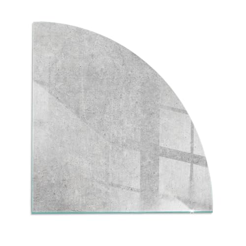 Plaque de cheminée verre quart de cercle protection thermique sol poêle