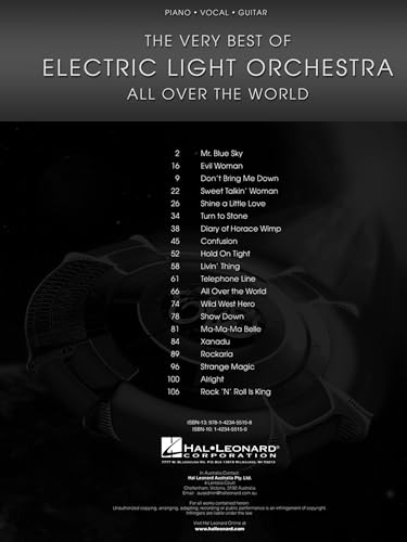 The Very Best of Electric Light Orchestra | Piano Vocal Guitar Sheet Music Songbook | Classic Rock Hits Collection for Singers and Pianists | 20 Iconic Songs with Lyrics and Chords All Over the World - Image 2