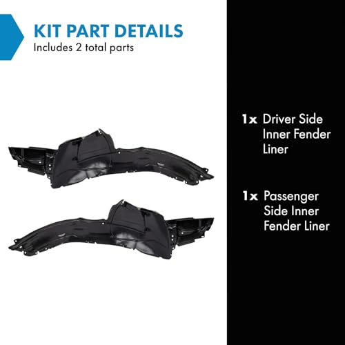 Image of TRQ Inner Fender Liner Set Compatible with 1998-2002 Subaru Forester SU1248112 SU1249112