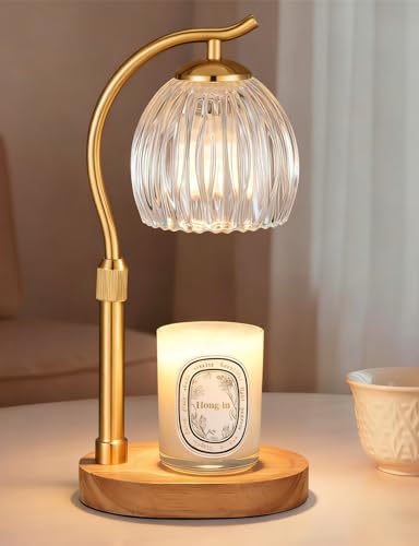 Candle Warmer Lamp with Timer & Dimmer, Adjustable Height Flower