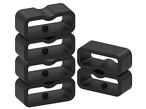 Image of Chofit Replacement Secure Rings Compatible with Fitbit Inspire 3/Inspire 2/Inspire/Ace 3/Ace 2 Strap Silicone Connector Keepers Fastener Ring Holders Wristband Security Loop Black