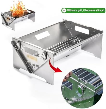 Griglia portatile a carbone con barbecue girevole a 360°, design regolabile per picnic all'aperto e feste in giardino