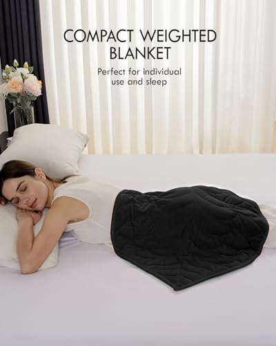Image of Kaisa Weighted Blanket for Adults (5 lbs, 23 inch x 29 inch), Soft Weighted Lap Blanket Machine Washable, Small Heavy Blankets with Glass Beads for Travel & Sleep,Black