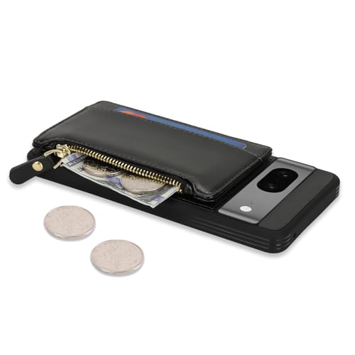 Image of Cavor for Google Pixel 7 Case Wallet with Card Holder, Black