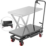 BestEquip Hydraulic Scissor 500LBS Capacity, Cart Lift Table Cart 28.5-Inch Lifting Height, Manual S