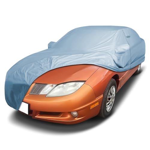 Image of Car Cover Waterproof All Weather for 2003-2005 Pontiac Sunfire | Heavy Duty Custom Fit Hail UV Sun Rain Snow Dust Protection Covers for Automobiles Outdoor Indoor Full Exterior (Sky Gray)