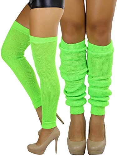 ToBeInStyle Women's Long Over The Knee Leg Warmers Bright Thigh High