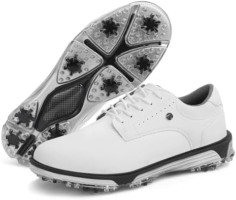 KESCOO Mens Golf Shoes Water Resistant Spiked Shoes Professional ...