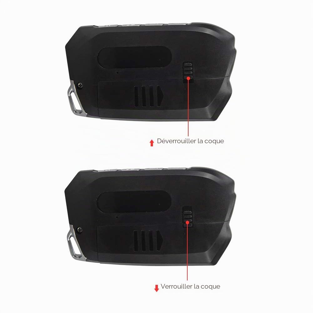 EASYGUARD Système d'alarme de voiture 2 voies EC201-M9 avec écran LCD de 1,75 pouces grand écran de téléavertisseur de choc DC 12 V