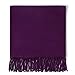AMERICHAMP Super Soft Elegant Scarf for Women Men Cashmere Feel Winter Fall Fashion fringe Gift Lightweight solid cozy (Purple)