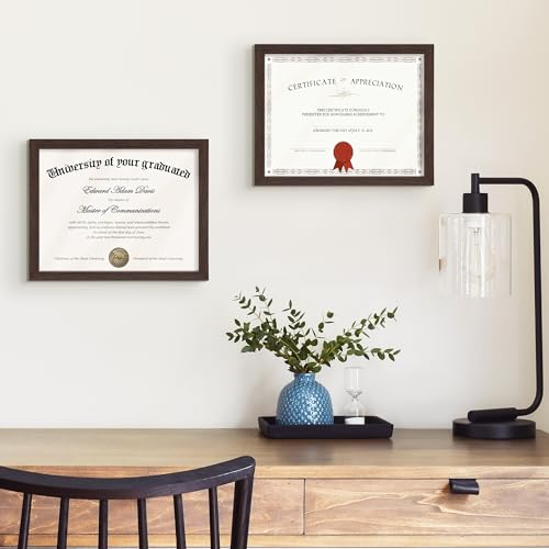 Image of upsimples Certificate Frame, 8.5 by 11 Diploma Frames, 1 Pack, Brown