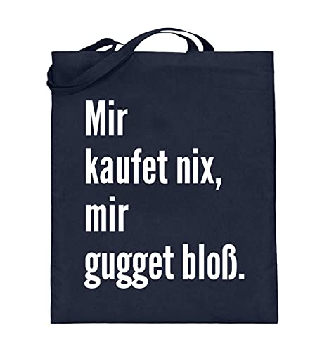 Sachet en toile de jute bleu foncé de 38x42cm avec de longues anses confortables