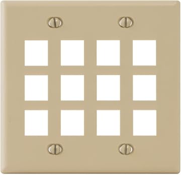 Face Plate Flat 2-Gang 12-Port Ivory Face Plate Flat 2-Gang 12-Port Ivory