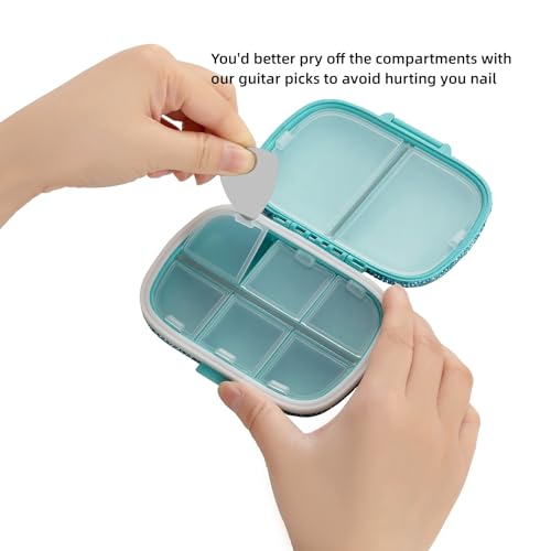 Image of Travel Pill Container Medicine Organizer Daily Purse Pill Case Cute Pill Vitamin Box Small Pocket Pill Holder Mini Pill Organizer for Supplement(Blue)