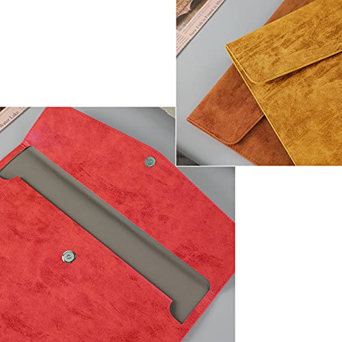 Enyuwlcm Pasta de arquivos A4 de couro PU suporte de documentos à prova d'água portfólio envelope c