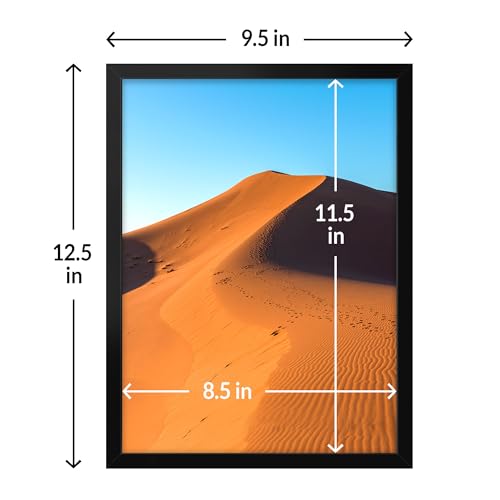 LaVie Home 9x12 Picture Frame for Wall Display, 9x12 Black Picture Frame with HD Plexiglas, 9 x 12 Frame 1 Pack, Display Frame for Vertical or Horizontal, Classic Collection
