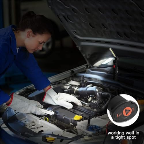 VICOODA Rechargeable LED Work Light with Magnetic Base, USB 360° Rotating Magnetic Light, 5 Mode Mechanic Flashlight for Car Repair, Emergencies, Tight Areas (3 Pack)