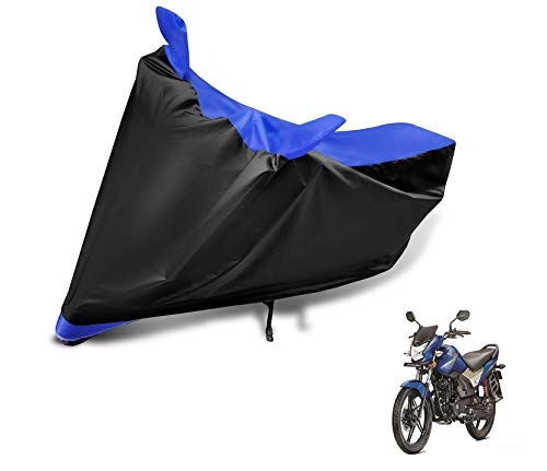 Image of Auto Hub Bike Cover Compatible with CB Shine SP with Mirror Pocket, Dustproof, Heat Resistant, Triple Stitched, CB Shine SP Bike Cover- Black, Blue