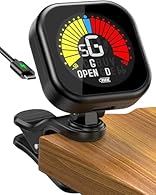 Easy to Read: New Bee guitar tuner features a large and high-resolution color LCD display, offering a wider viewing angle and higher brightness than conventional tuners. The information remains clearly visible even in direct sunlight, allowing for fa...