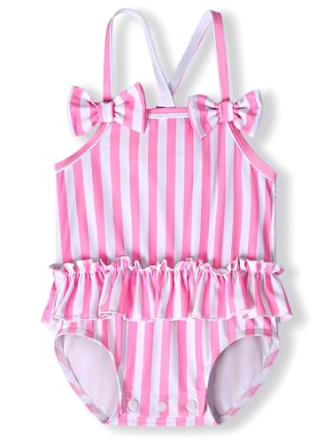 Eayouko Baby Swimsuit Girl Toddler Bathing Suit One Piece Stripe Newborn Infant Swimwear Summer Beach