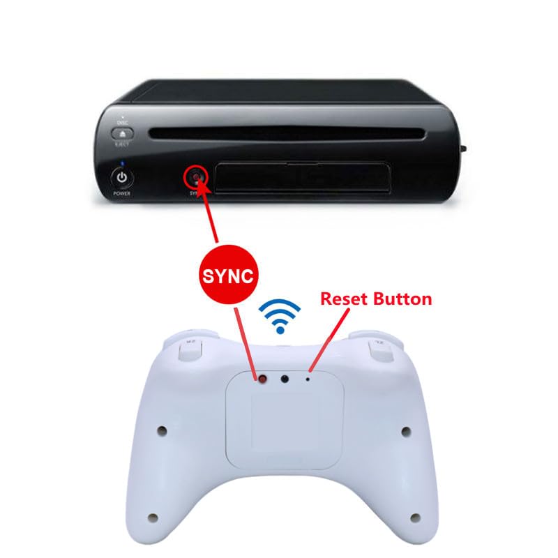 Image of linsuntop Wireless Pro Controller for Wii U Pro, Rechargeable Game Controller for Wii U with Charging Cable (white)