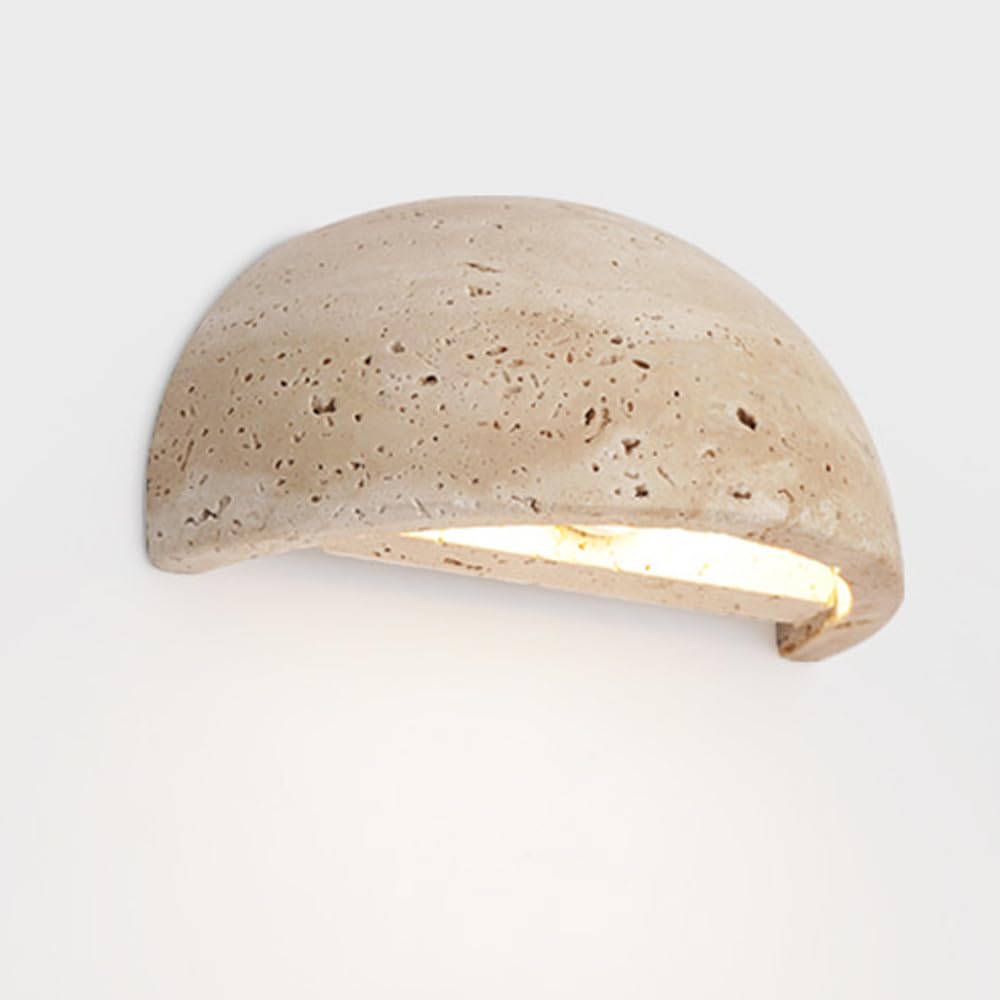 Ssbhdm Multicolor Vintage Farmhouse Style Wall Light, Natural Yellow Travertine Wall Sconce, G4 Light Stone Wall Lamp, Living Room Balcony Bedroom Decoration Lighting Fixtures