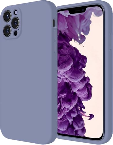Image of VONZEE Square Candy Liquid Silicone iPhone Case Cover for iPhone 12 Pro Max,Microfiber Lining Compatible iPhone 12 Pro Max (6.7 inch) (Lavender)