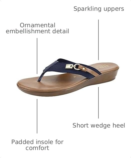 Image of ITALIAN Shoemakers Vale Low Wedge Thong Comfort Sandal for Women