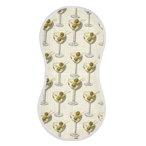 vvfelixl Olive Skewer Cocktail Burp Cloths for Baby Boy Girls Baby Washcloths Burp Rags 1 Pack - Main Image
