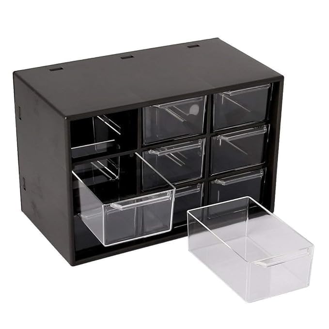 TINKDAS Storage Box With 9 Compartments For Storage Of Small Parts, Screws, Diy Tools, 3 Tier With Transparent Drawers Cabinet Storage Organizer with Drawers for Hardware, Small Parts, Craft Supplies-picture-12
