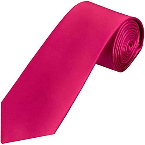 zeki Boy's Solid Satin Necktie (Pink)-picture-24