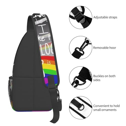 LGBT Rainbow Gay Pride I Am Not Scared To Be Seen Crossbody Sling Bag Shoulder Backpack Chest Bag Casual Daypack Outdoor Fanny Pack Adjustable Sports Bags for Gym Travel Hiking4