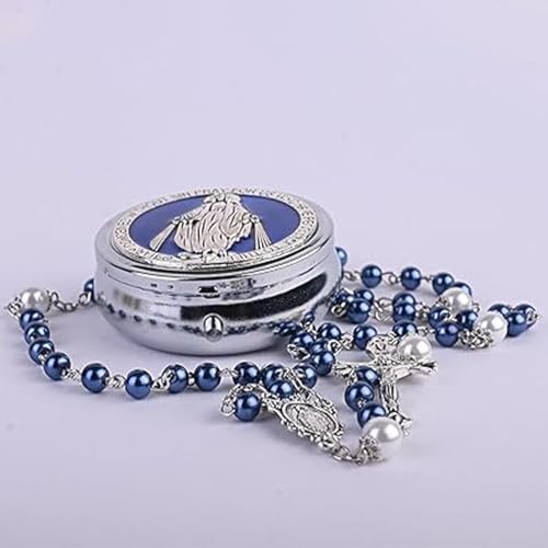 CEPRICO Catholic Pearl Cross Rosary Necklace — 6mm Glass Beads & 8 Mm Our Father Beads w/Caps, Miraculous Jewelry Box – Perfect Religious Gift for Women, Men — Ideal for Baptism, Prayer, Devotion3
