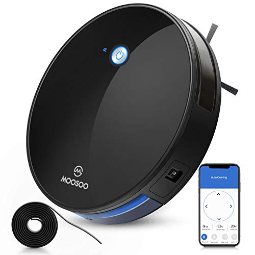 MOOSOO Robot Vacuum and Mop,1800Pa Strong Suction,Ultra-Quiet Robotic Vacuum(Slim),Automatic Charging/APP Control WiFi Robotic