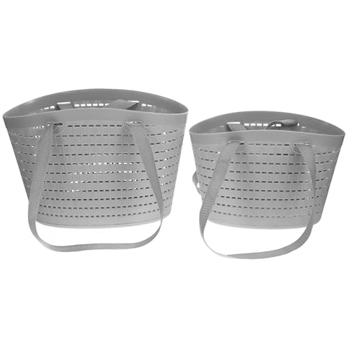 Lurrose 2 Stück Wäschekorb Kunststoff mit Griff Mittel und...