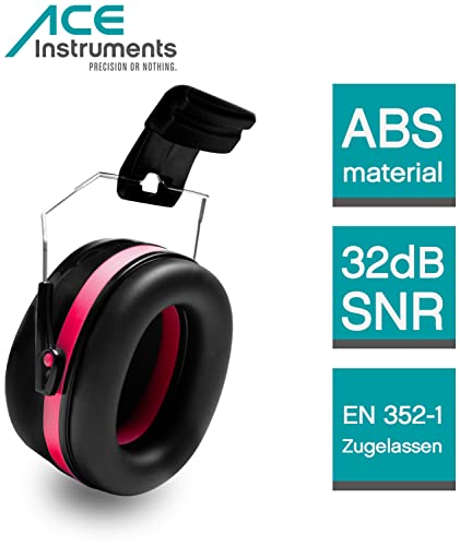 ACE Mute Kapsel-Gehörschützer - Ohrenschützer für die Arbeit & den Schießsport - EN 352-1 - Rot - Image 4