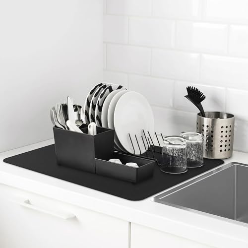 Image of Stove Top Cover for Electric Stove - Food Grade Ceramic Stove top Cover,Silicone XXL Dish Drying Mat, Glass Cooktop Covers, Flat RV Range top Mats (Black,28x20)