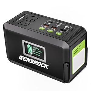 GENSROCK Portable Power Station, 88Wh Solar Generator(Solar Panel Not Included), Lithium Battery Power Bank with 110V/150W Peak AC Outlet, LED Flashlight for CPAP Home Camping Travel Emergency.