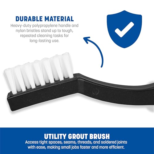 Carlisle 4067400 flo-pac Toothbrush-Style Utility Bürste, schwarz Kunststoff Block und Griff, 1/5,1 cm -Long weiß Nylon Borsten, 7–1/10,2 cm L x 1/5,1 cm W (Fall von 12)