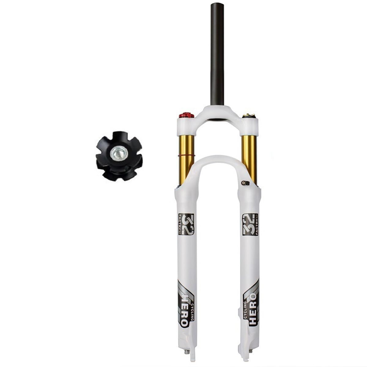 Horquilla Delantera de Aire para Bicicleta de montaña de 26'', 27.5'' y 29'' con Control Remoto Manual, suspensión para Bicicleta de Ciclismo, sin Rosca, Recorrido de 1-1/8", 120 m