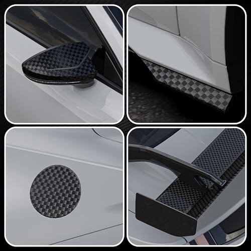 Image of Lypumso Carbon Fiber Vinyl Wrap, High Gloss Black Vinyl Film with Air Release Technology Suitable for Auto Exterior Interior Decor, Glossy Grid Brushed Metal Self Adhesive Decal for Cars 1ft x 5ft