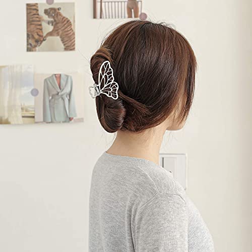 Kisskiko Metal Hair Barrettes For Women - 3 Inch Nonslip Gold And Silver Small Claw Clip 3 Pcs | Hair Claw Clips Suitable For Girl Hair Accessories Gift #TOP2