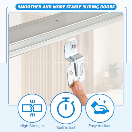 Kit de riel para clóset deslizante de 72 pulgadas Therwen, hardware para puertas correderas, tiradores chapados en latón galvanizado para instalar puertas plegables o deslizantes miniatura 4