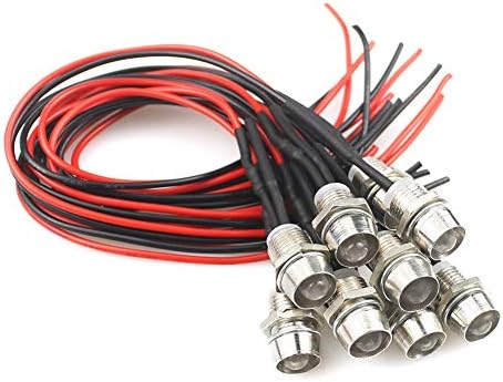 WayinTop 18pcs LED Pilot Indicator DC12V Light Lamp Pilot Dash Directional Ultra Bright 8mm LED Pilot Light Bulbs Signal Lamp for Car Van Truck Boat (White Warm White Red Blue Green Yellow)