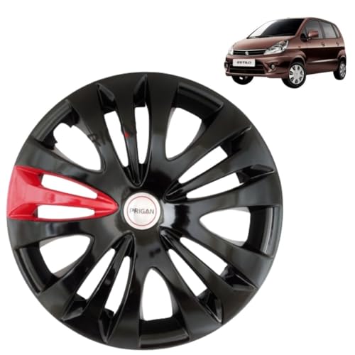 Image of Prigan Zen Estilo Black Red Wheel Cover 13 inch for Zen Estilo (Set of 4 Pcs) (Press Fitting) Model- Camry Black Red 13